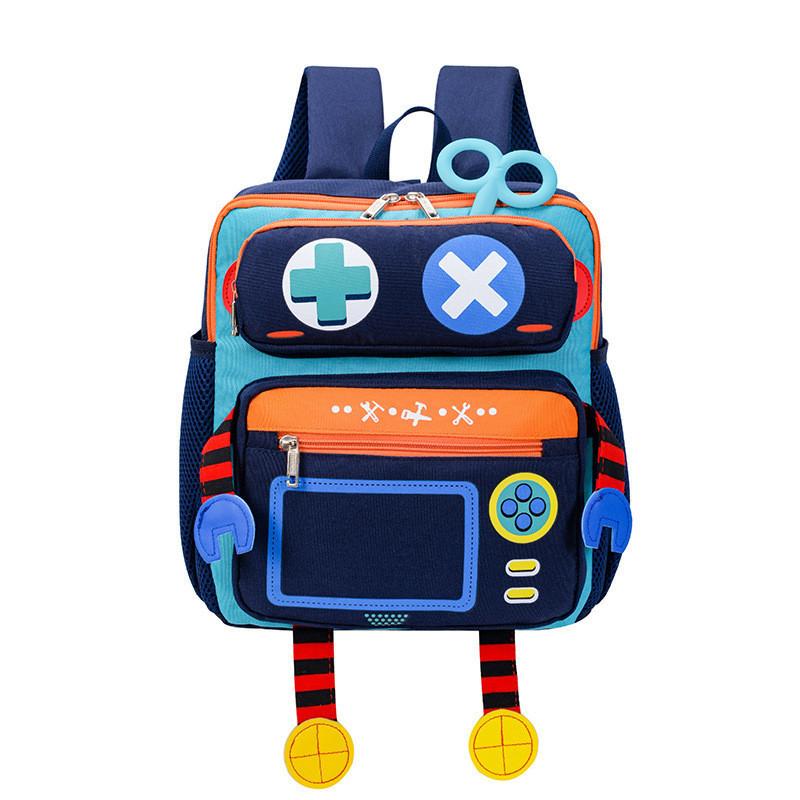 Adorable Cartoon Robot Backpack For Kids Durable Nylon School Bag Cute Design