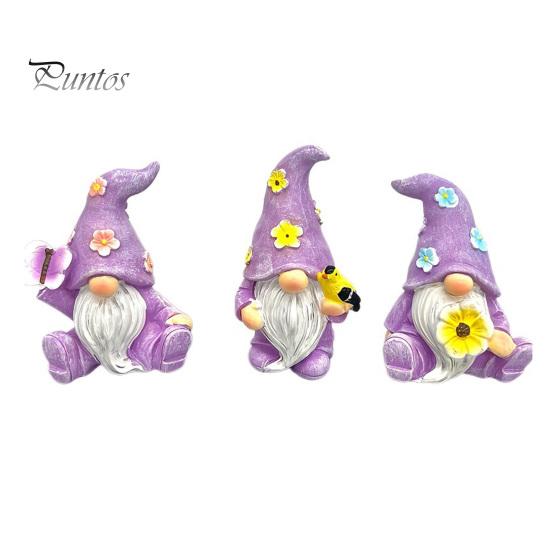 Dekorative Figuren für Balkon Veranda Halloween Wichtel Harzstatue, Frühling Schmetterling Vogel Blumen Gartenstatuen Außen Deko Figur Terrasse,