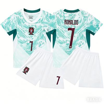 2627 Ronaldo 7  Summer Oversized Short Sleeve Football Jersey Kit 3D Prinetd T-shirt for Adult/Kids Top Suit