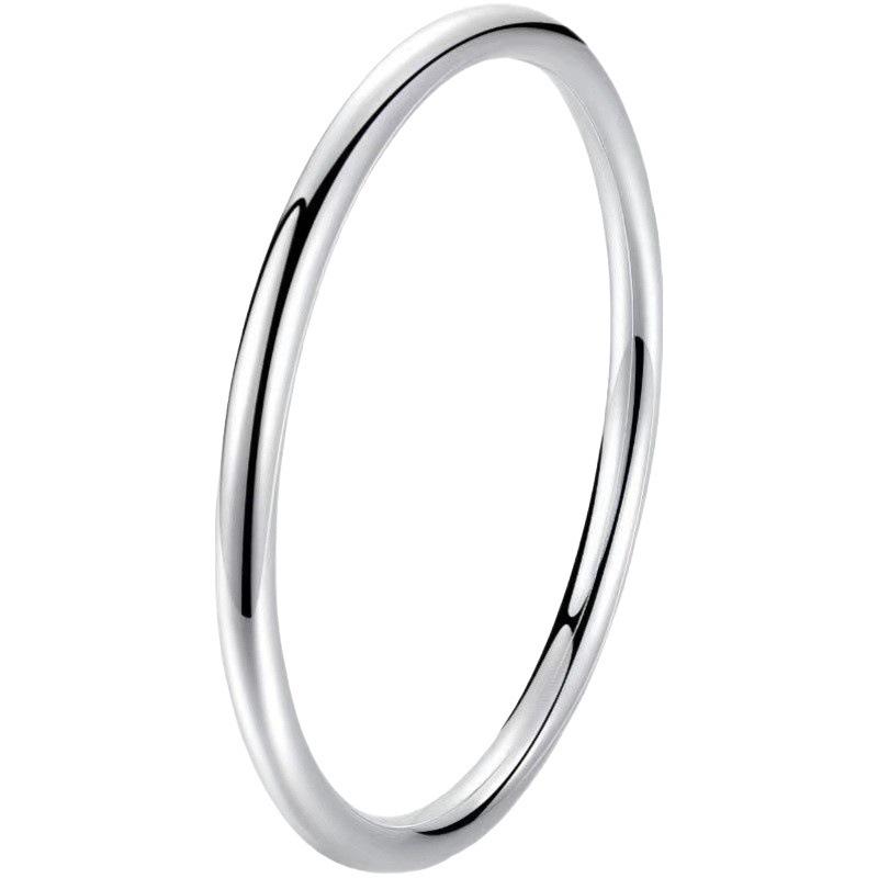 925 Sterling Silver Fashion Minimalist Round Line Open Bracelet Birthday Party Anniversary Gift серебряный