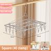 50/40/30/20/10/6Clips Clothesline Inox Practical and Retractable Fasteners Windproof Square Laundry Airer with Multi Clothespins