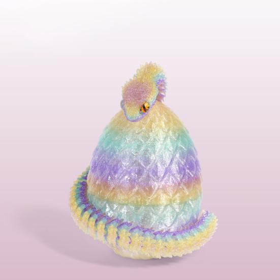 3D Printed Snake Egg Figurine Movable Joints Snake Eggshell Figure Fidget Toy