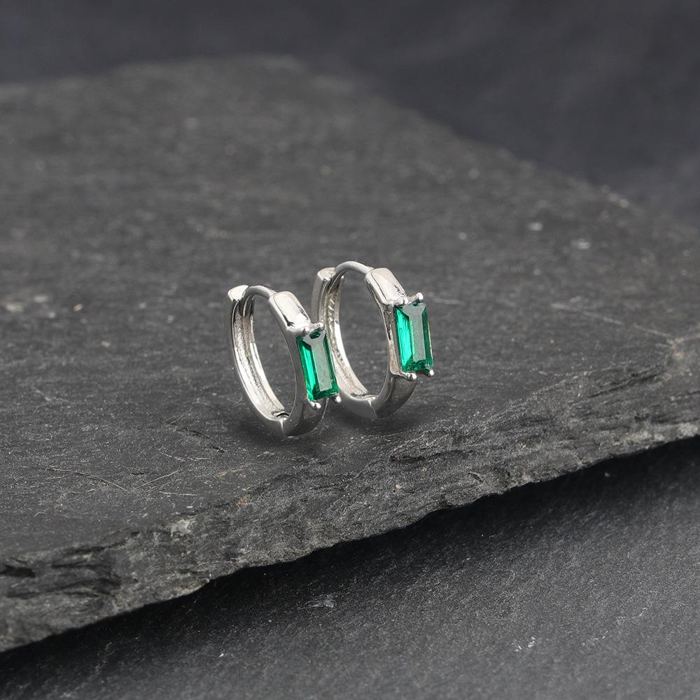 Emerald Square Ear Buckle Trendy Street Versatile Geometric Earrings Minimalist Personalized Jewelry For Unisex