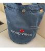 Women's Versatile Denim Tote: Large Capacity Shoulder Bucket Bag