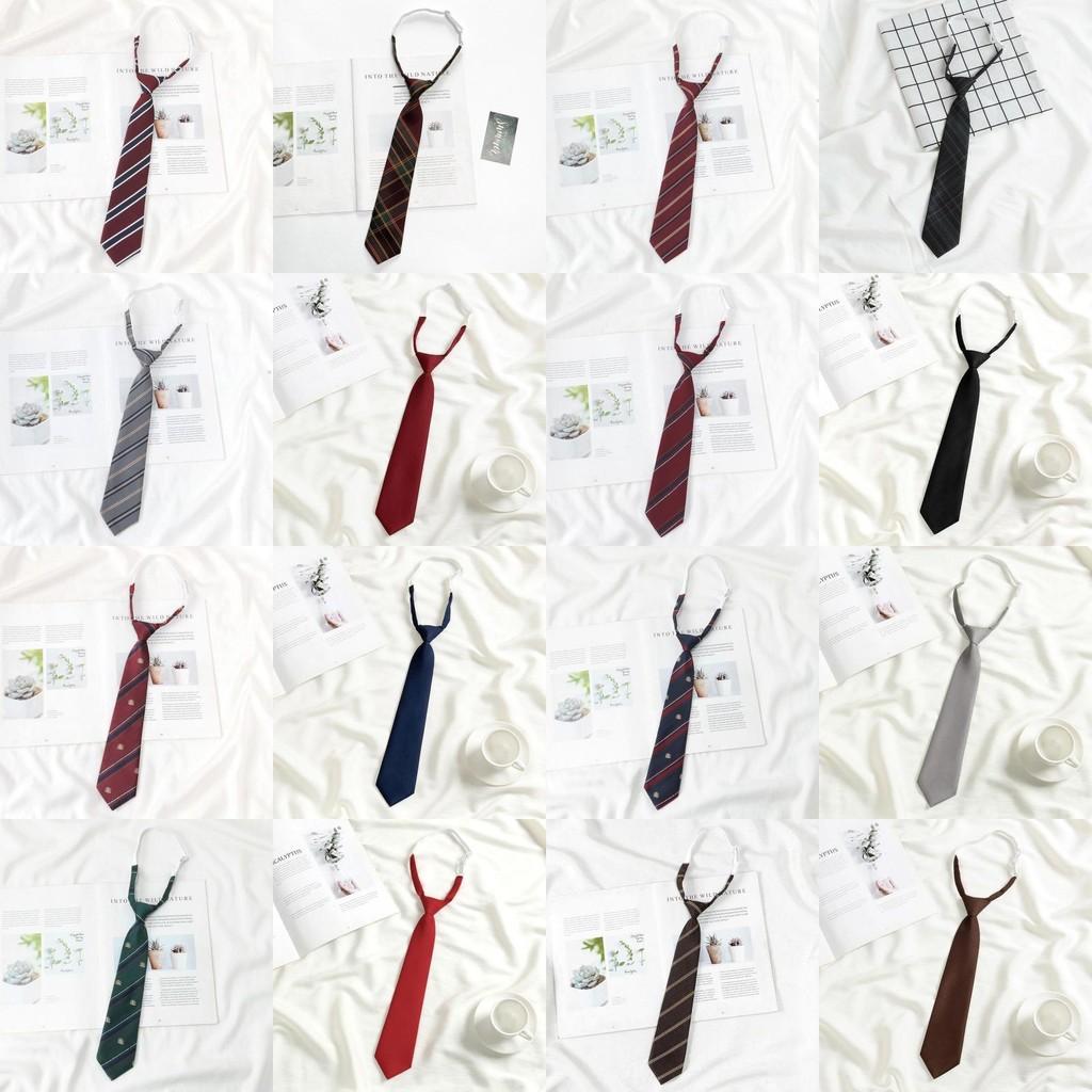 Childrens Tie With Solid Color Striped Check Pattern Polyester For School Uniforms