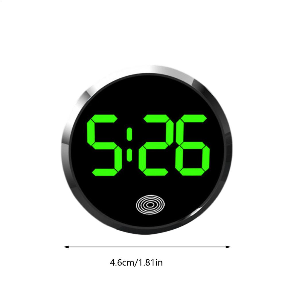 Car Clock Luminous Automotive Electronic Clock Internal Stick-On Digital Watch With TouchSwitchs Large LED Display Auto Ornament