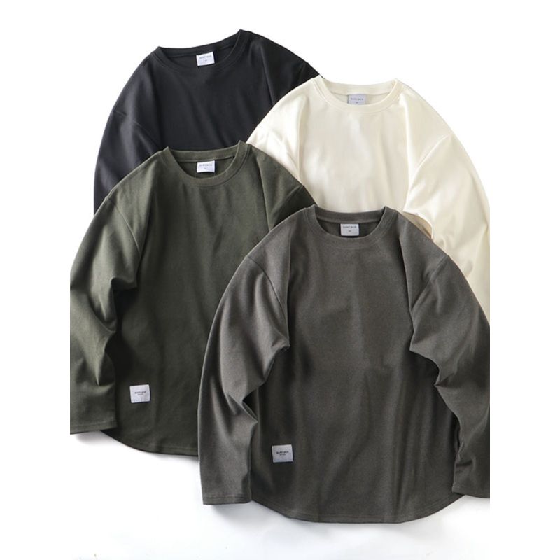 Dralon Bottoming Shirt Men's Autumn and Winter Thermal Underwear Foreign Trade Cattle Goods Heating Cationic Round Neck Long Sleeves Shirt