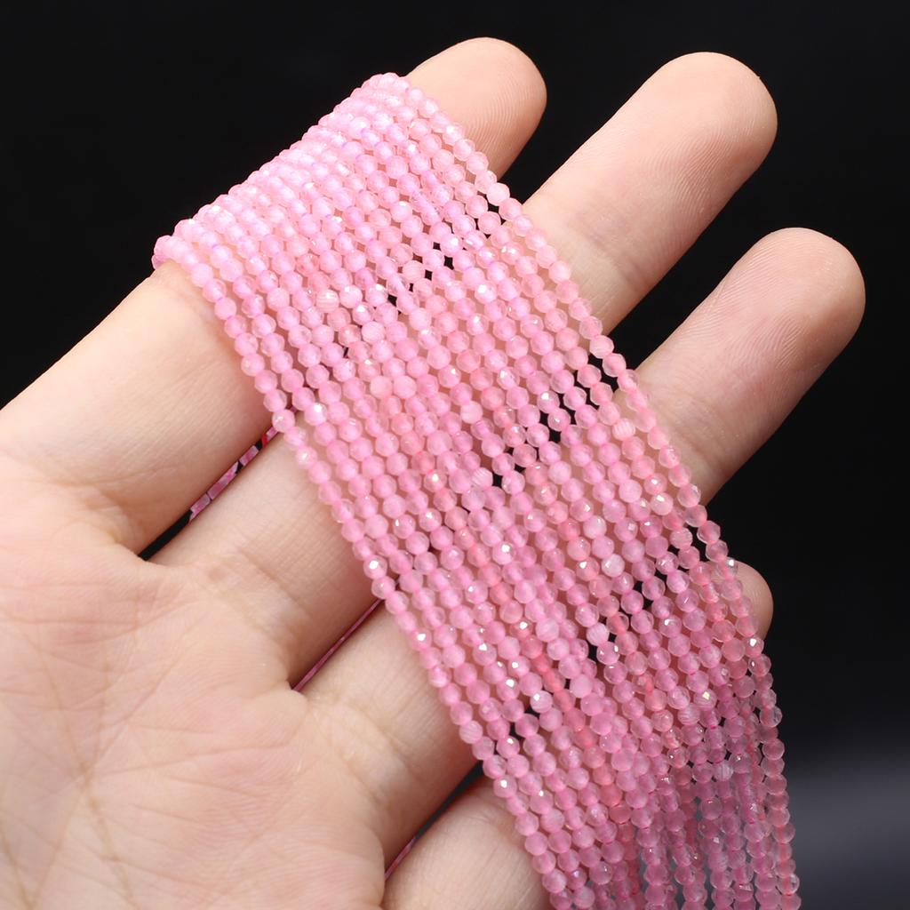 Naturstein facettierte Perlen Opal Isolation Perlen Charms für Schmuckherstellung DIY Halskette Armband Ohrringe Zubehör Größe 3 mm