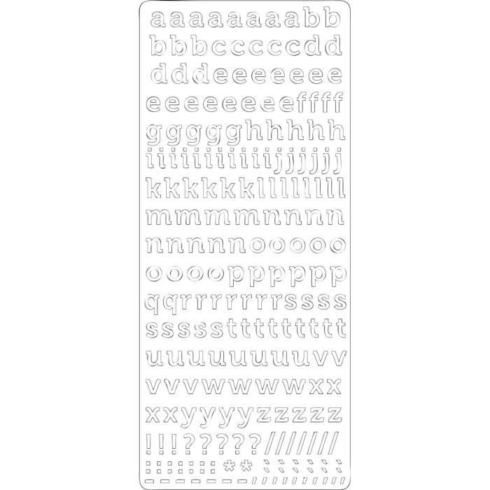 Autocollants - PEEL OFF'S ALPHABET MINUSCULE - Argent - 105x232 - Mixte