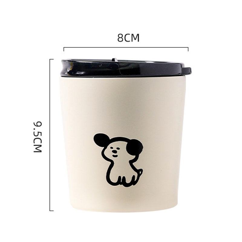 

240/360ml Cute Dog Frosted Coffee Cup Stainless Steel Double Water Mug Thermal Bottle -Proof Vacuum Flask Travel Cup