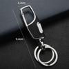 Keychain for Men and Double Silver Leather-look Women, Ring, 9.4cm, (Red)