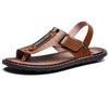New Summer Outdoor Flip Flops Men Sandals Comfortable Casual Leather Men Breathable Beach Shoes Sandals Plus Size 38~48 D39