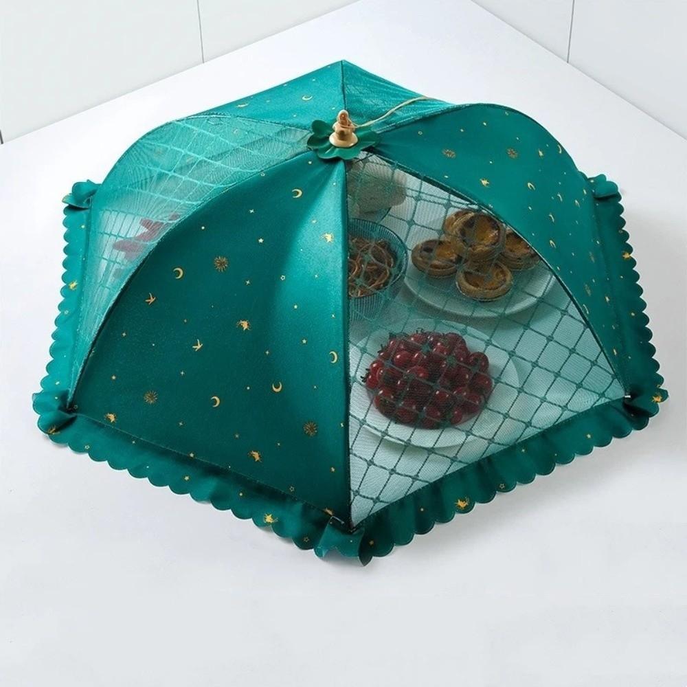 Umbrella Shape Food Cover Breathable Mesh Dining Table Dish Tent Pop-Up Mesh Screen Kitchen Use