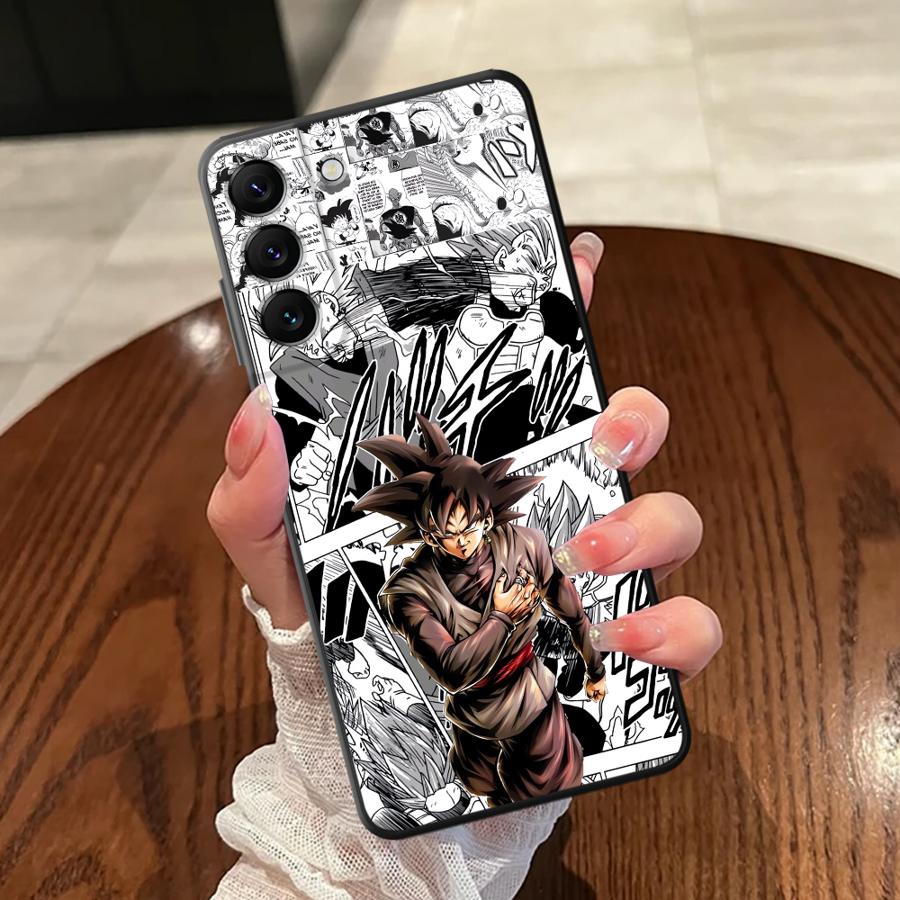 Black Soft Phone Cover Case for Samsung Galaxy A26 A72 A23 A53 A51 A73 A22 A52 A36 A32 A35 A25 A71 A41 A24 A55 Dragon Ball