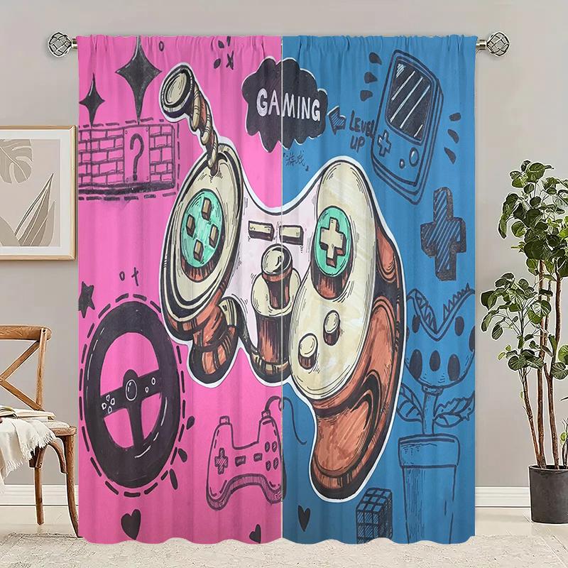 

2 шт. - Геймпад - Штора с принтом - Материал 100% полиэстер, подходит для штор в спальню и для украшения гостиной; 29Wx64L(75x166CM)x2