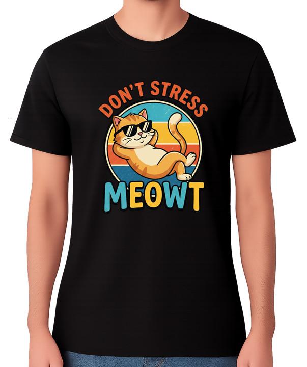 

Don t Stress Meowt T-Shirt Funny Cat Retro Vibes Chillin Sunset Graphic Tee 5XL різнокольоровий