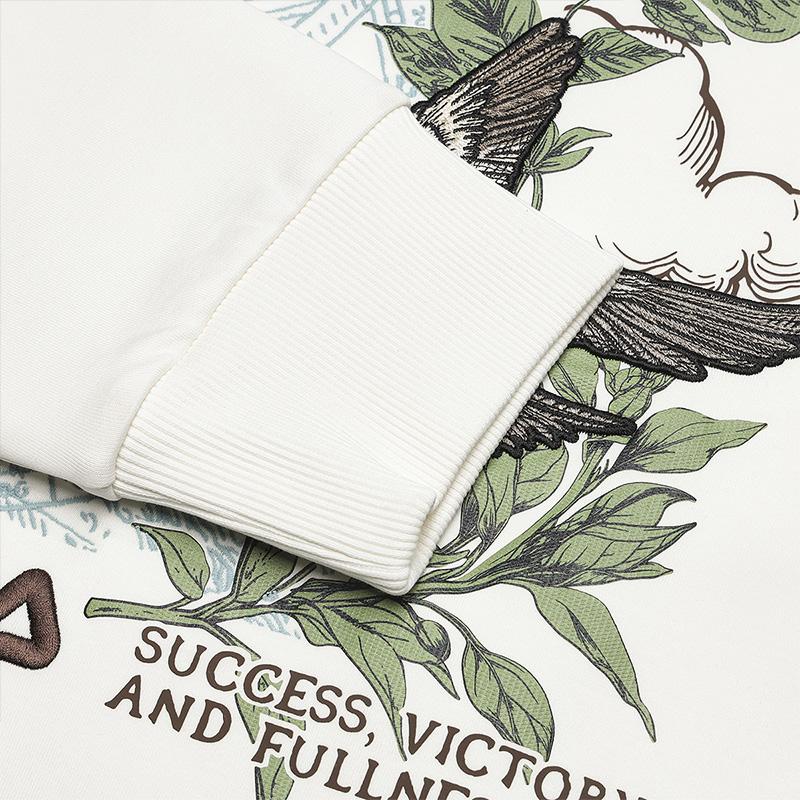 Fila Fashion Casual Knitted Pullover Sweatshirt Men Sweatshirt Egrets-White F11M518218FWT