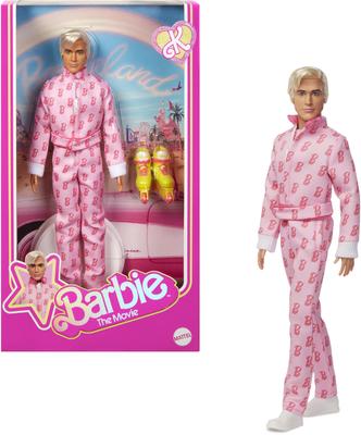 barbie Ken Růžová Kombinéza Signature Černá z Filmu Domeček pro Panenky pro Hru na Předstírání Věk 6 a JCP80 "Barbie" - Oblékací Hra, Nahoru, Růžová,