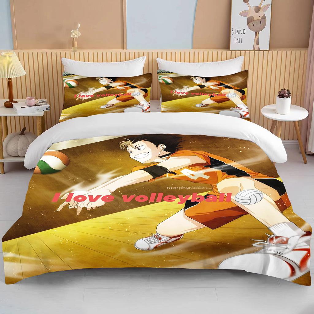 10 Sizes Haikyuu Bedding Sets Cartoon Quilt Bed Cover Anime Duvet Cover Pillow Case Sets Adult Children  Bedding Sets