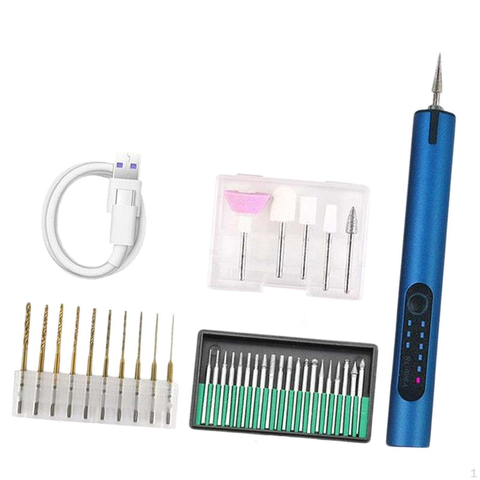 

Беспроводной гравировальный станок для полировки, набор ручек для резьбы, многофункциональный, профессиональный, USB, травление, своими руками синий