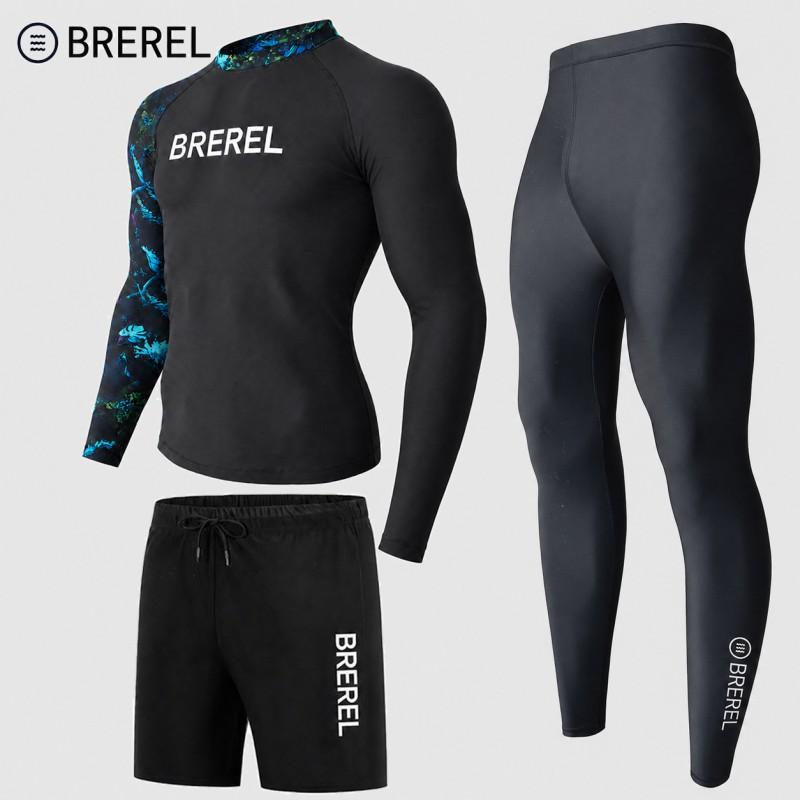 Herren UV-Schutz Rash Guard Set Langarm Schnelltrocknend Badeanzug Surfen Schnorcheln Tauchen Schwimmen