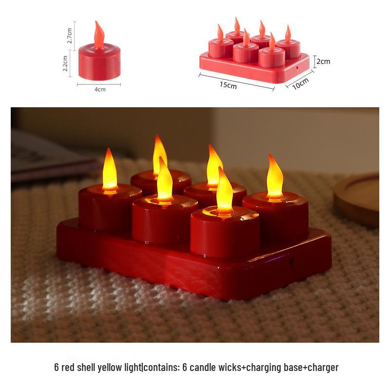 

Rechargeable Red LED Electronic Candle for Events and Decoration