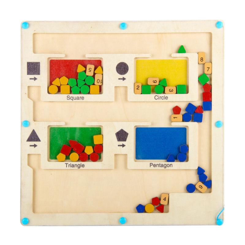 

Children s early education pen track color geometric magnetic bead board young training magnetic bead maze puzzle enlightenment toy