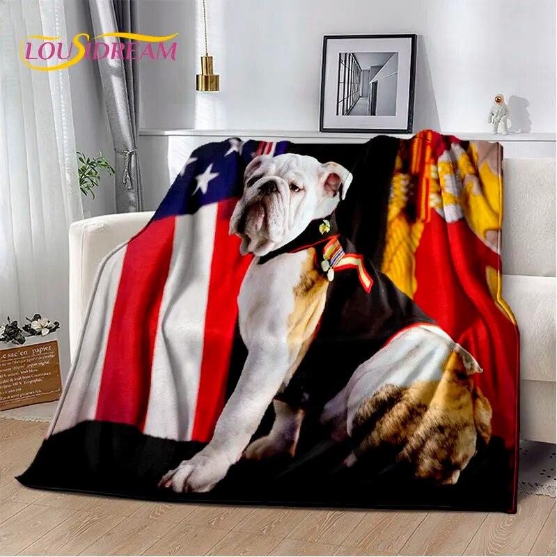 Cartoon French Pit Bull Dog Pet Soft Plush Blanket,Flannel Blanket Throw Blanket for Living Room Bedroom Bed Sofa Picnic Cover