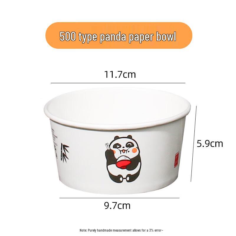 Yu De Feng Thickened Disposable Panda Paper Bowls
