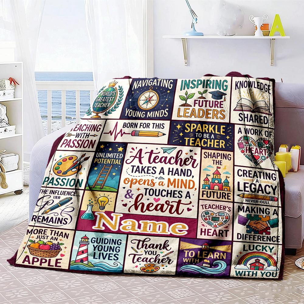 Teacher Appreciation Home Customize Your Name Home Blanketss Soft Cozy Lightweight Allseason Multipurpose Customize Your Name Home Blankets For
