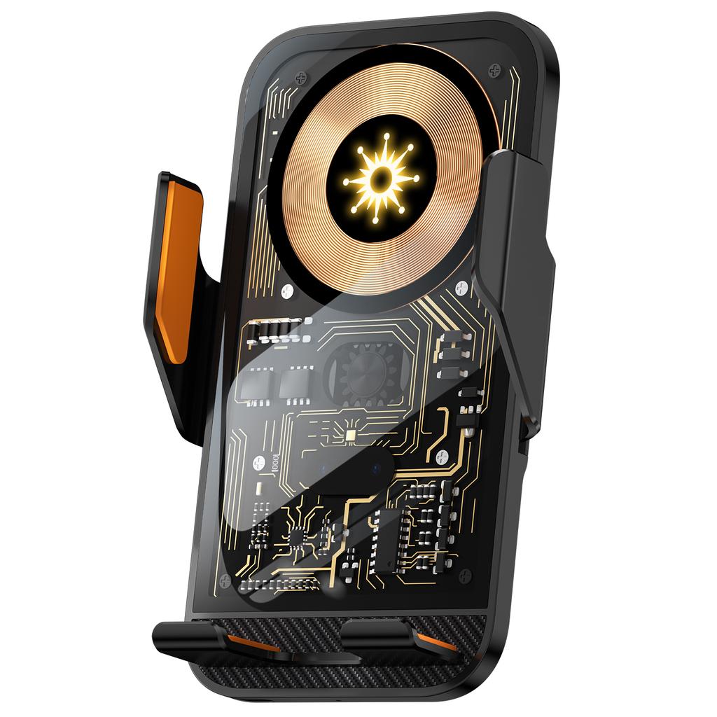 Universal Car Wireless Charging Mobile Phone Holder Air Outlet Navigation Bracket Transparent Vehicle Mount for Smartphones