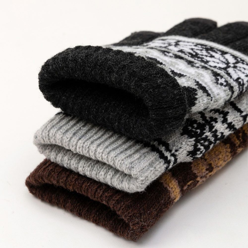 Winter Thick Warm Knitted Gloves Cold-proof Snowflake Pattern Winter Gloves Touchscreen Windproof Five Finger Gloves