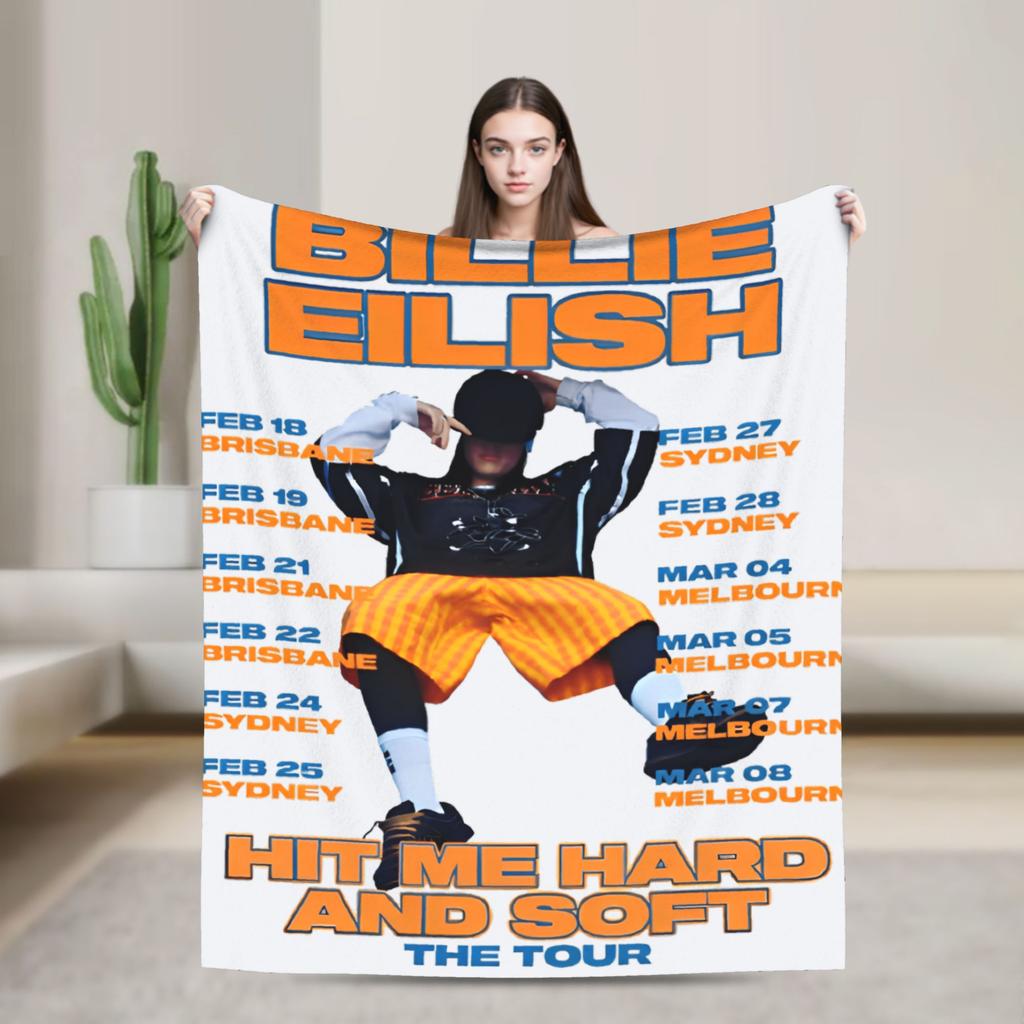 Hit Me Hard and Soft 2025 E-eilishes Deku  Teplá Měkká Vtipná Plyšová Přehozová Deka na Pohovku Křeslo Flanelová Přehoz na Postel Povlak na Postel