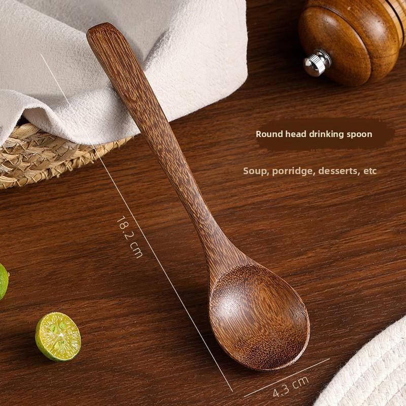 Wooden Spoon for Eating Food Grade Wooden Spoon Household Lacquerless Chicken Wing Wooden Spoon Honey Spoon