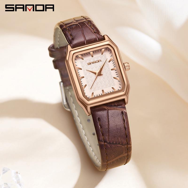 Orologio da Commute Quadrato al Quarzo Moda Retro Coreana da Donna Sanda