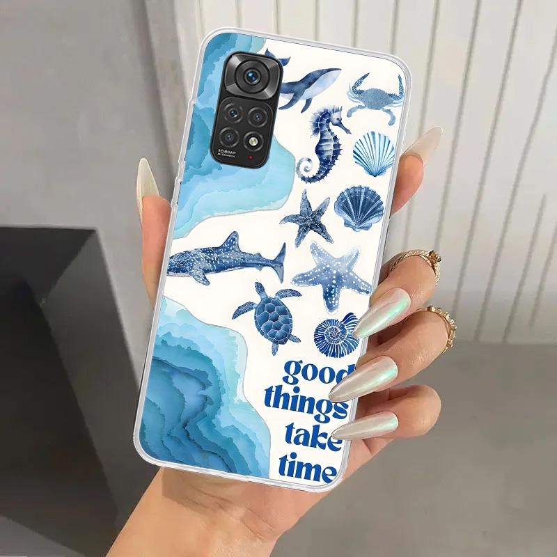 Ocean Starfish Sea Turtle Shark Phone Case for Xiaomi Redmi Note 15 14 14S 13 12S 12 Pro 11S 11 Plus 11T 11E 10S Soft Funda Prin