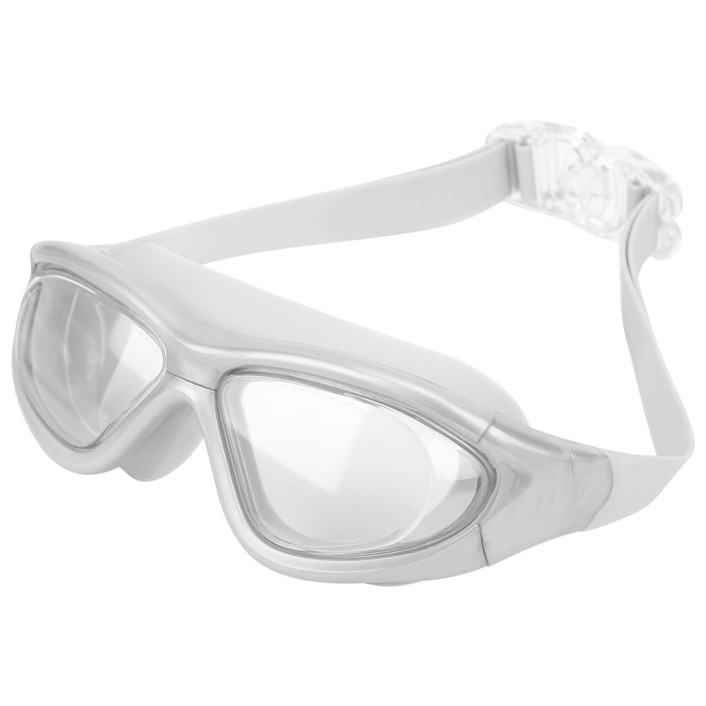 Adult Swimming Goggles AntiFog Lens UV Protection No Leaking Electroplating Swim Glasses(Greyish White )