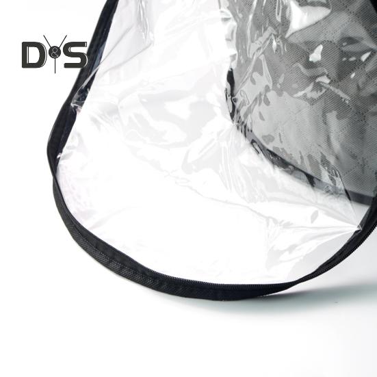 Nadměrná průhledná taška na klobouky s uchem, zapínáním na zip, průhledným designem, skládací organizér na kovbojské klobouky, pouzdro na klobouky se širokým okrajem