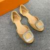 New Round Toe Square Buckle Flat Single Women's Shoes That Are Versatile and Fashionable