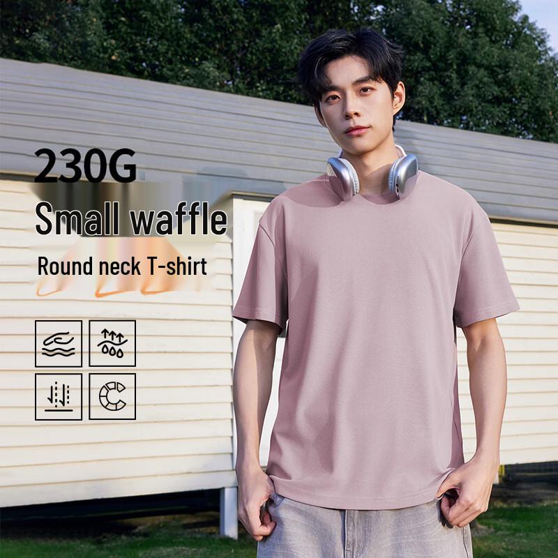 Jeanswest Men's Loose Fit Waffle Knit Short-Sleeve T-Shirt