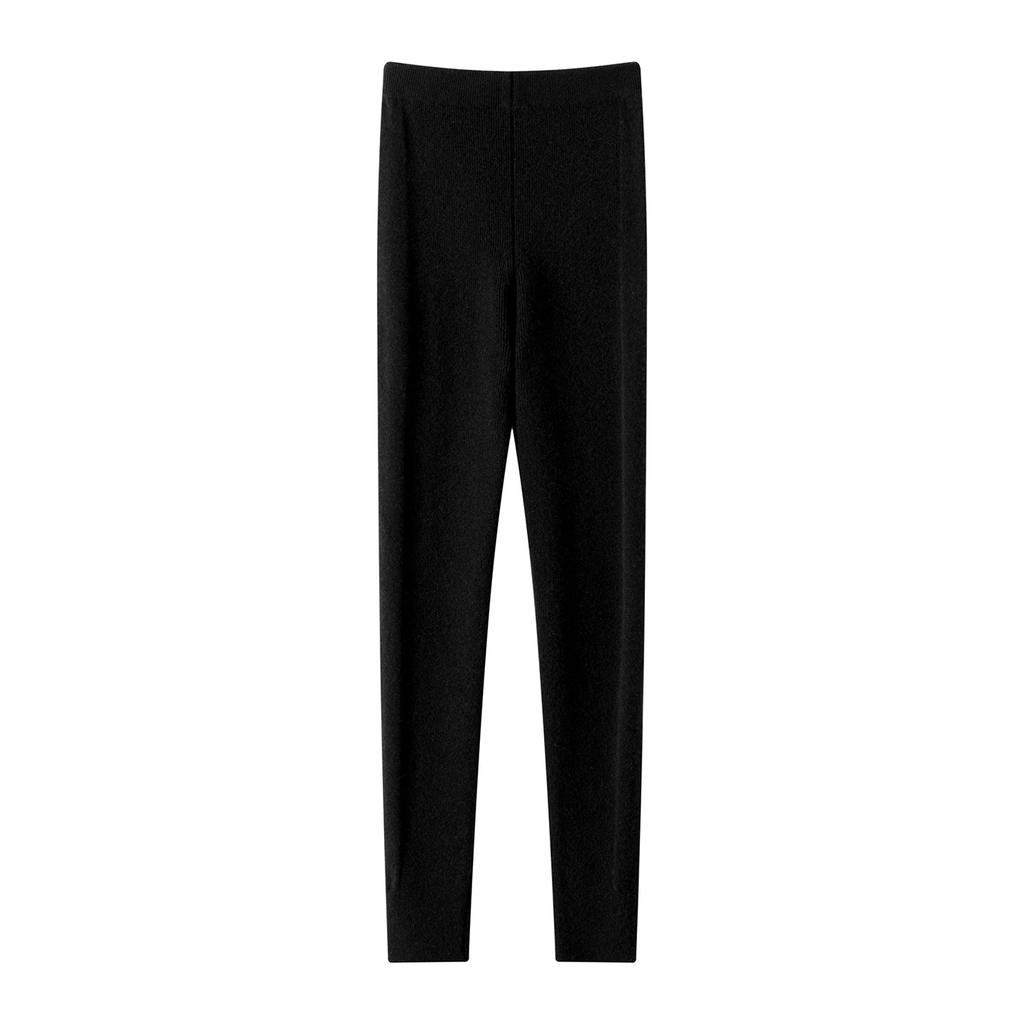 100% Pure Cashmere Leggings Women's Slimming, High-Elasticity Knitted Thermal Tights KTY