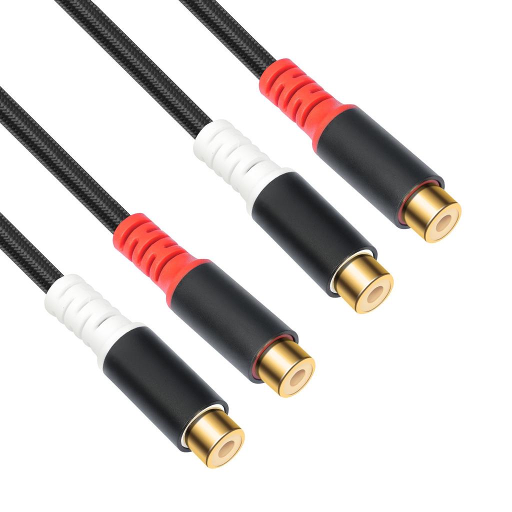 80cm 2RCA Female to Female Sound Cable with Aluminum Foil Shielding for Enhanceds Sound Claritys