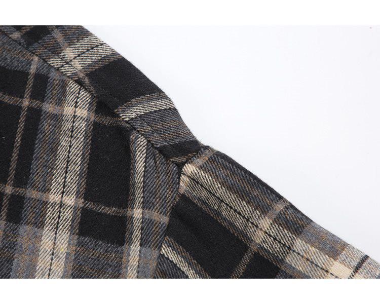 Trendy Korean Retro Plaid Plus Size Lapel Short Sleeve Shirt