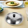 Thickened Stainless Steel Pan Lid Replacement for Frying Pan Wok Pot Universal Dome Cover Easy Clean Sturdy Handle Cooking Lid