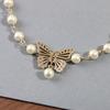 New Hot Brand Vintage Women's Necklace Luxury Jewelry For Women Fashion Butterfly Type Designer Pendant Pearl Chain Choker