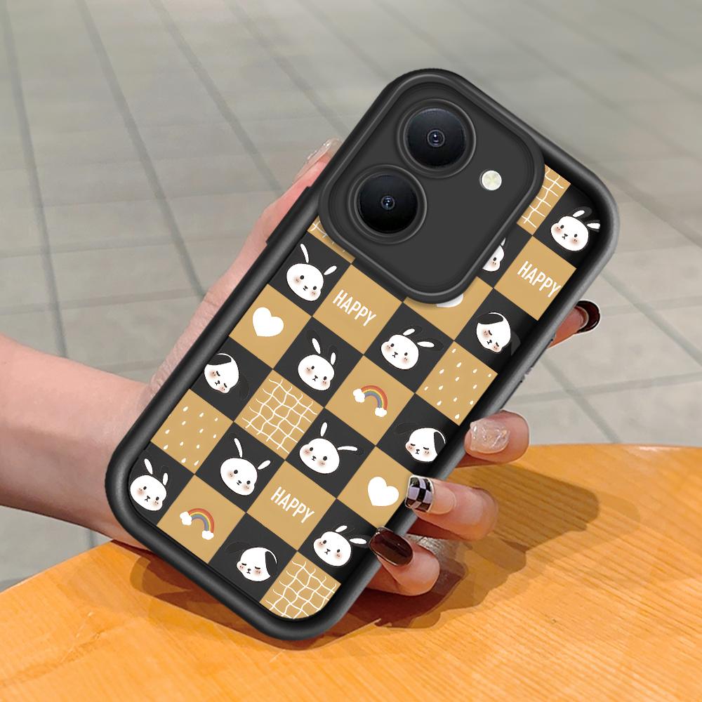 

Мягкий силиконовый квадратный чехол с рисунком лестницы для телефона, полное покрытие, противоударный защитный резиновый чехол для камеры для Vivo Vivo V29E 5G чёрный