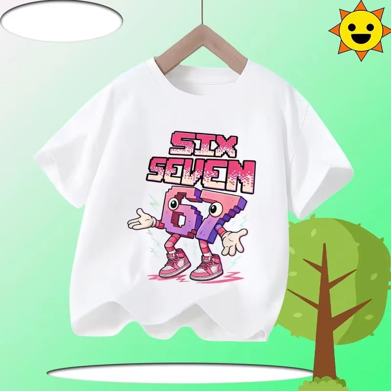 Kids 67 Themed Colorful Print TShirt Soft Cotton Fabric Breathable and Comfortable Ideal for Toddlers and Childrendf0293