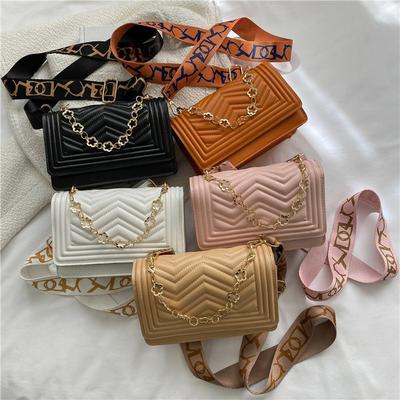 Fashion Rhombus Embroidery Thread Shoulder Small Square Bag Messenger Bag 2025 New Solid Color Indentation Solid Color Portable Women's Bag