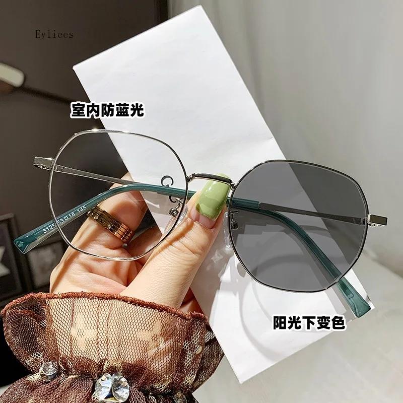 Photochromic Myopia Glasses Neutral Anti Blue Myopia Glasses 0 To -4.0 Minimalist Style Myopia Glasses Finished Product óculos