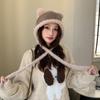 Plush Faux Fur Bucket Hat Korean Style Women Fluffy Hats Fashion Cute Cat Ear Hat  Girls